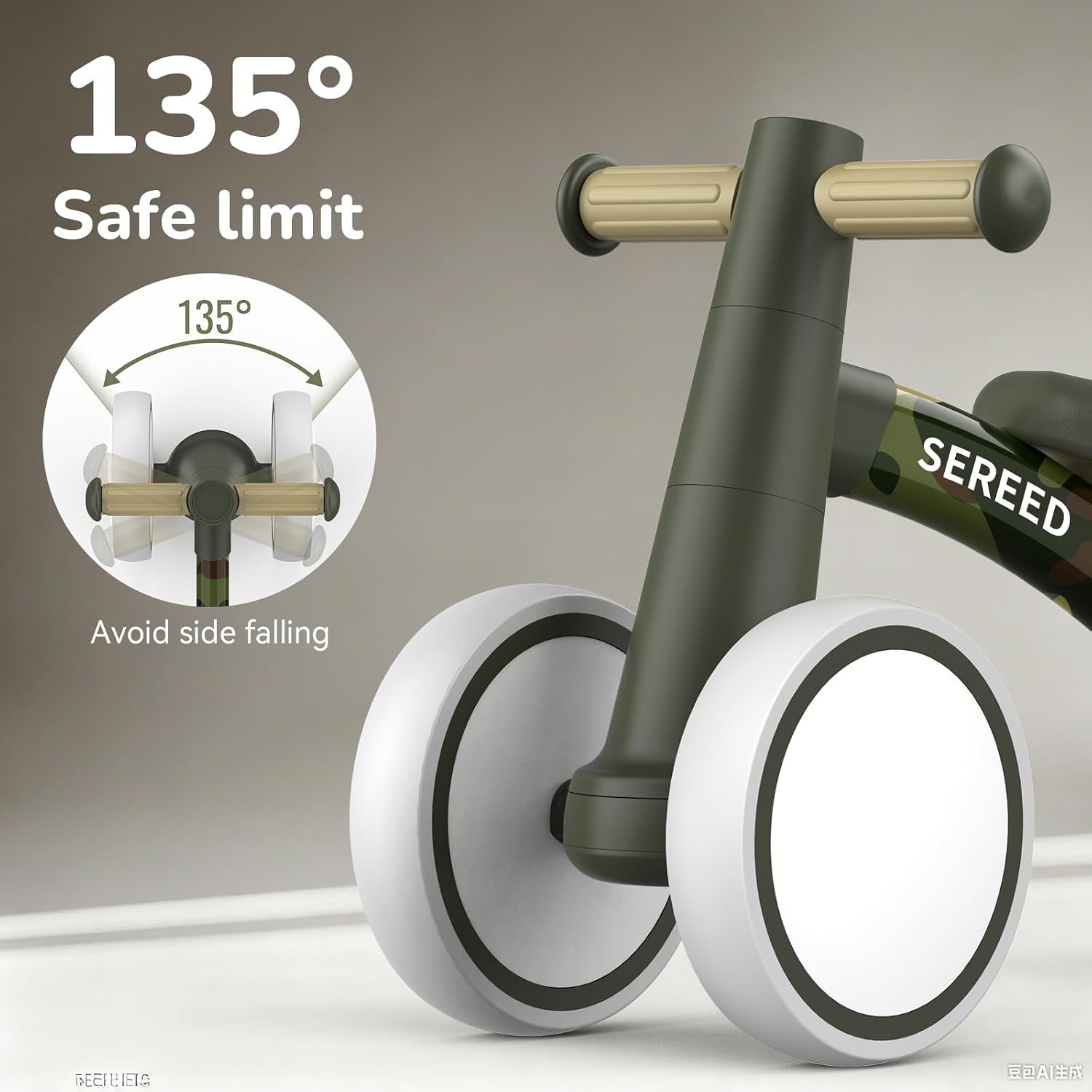 image:imageSEREED Baby Balance Bike for 1 Year Old Boys Girls 1224 Month Toddler Balance Bike 4 Wheels Toddler First Bike First Birthday GiftsCamo