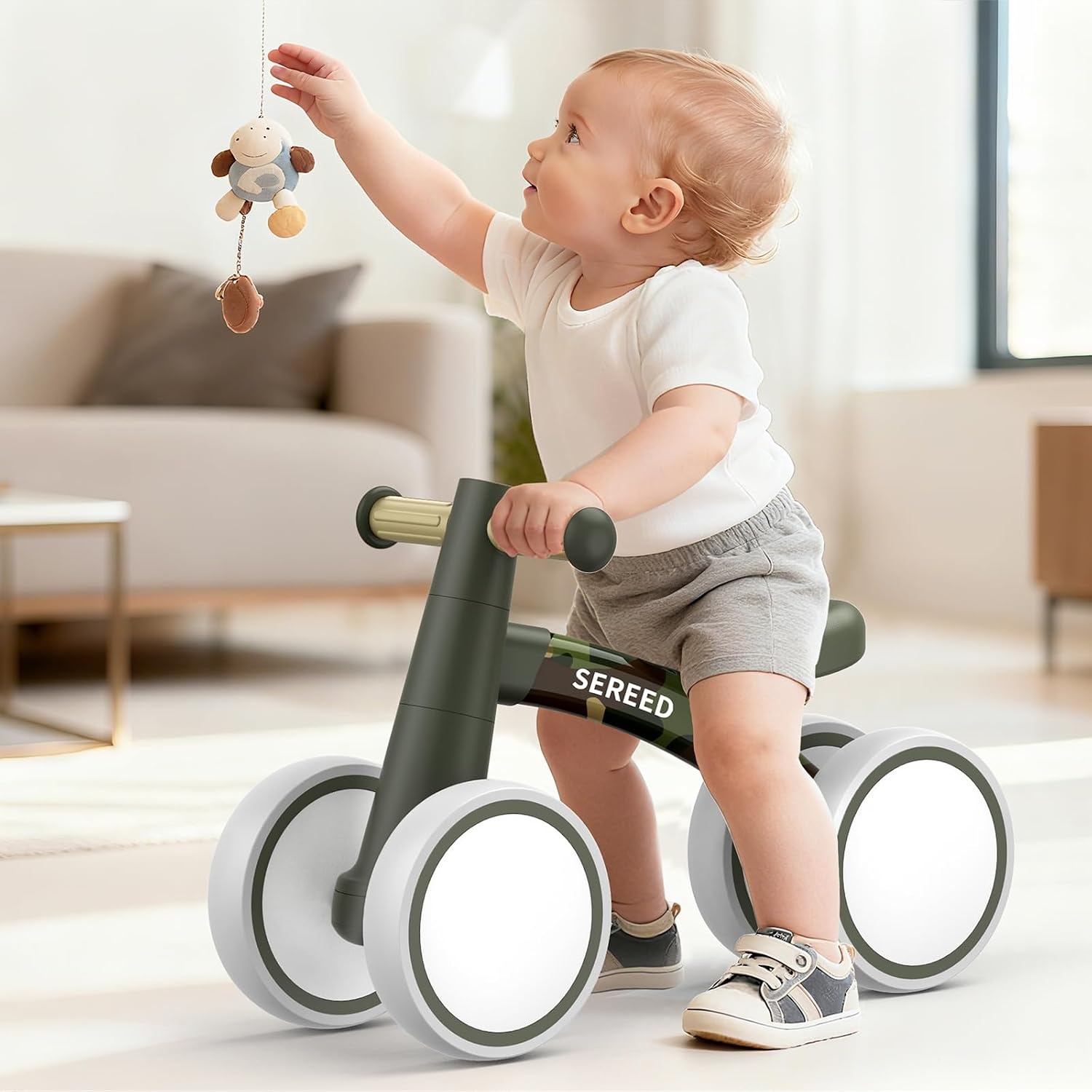 image:imageSEREED Baby Balance Bike for 1 Year Old Boys Girls 1224 Month Toddler Balance Bike 4 Wheels Toddler First Bike First Birthday GiftsCamo