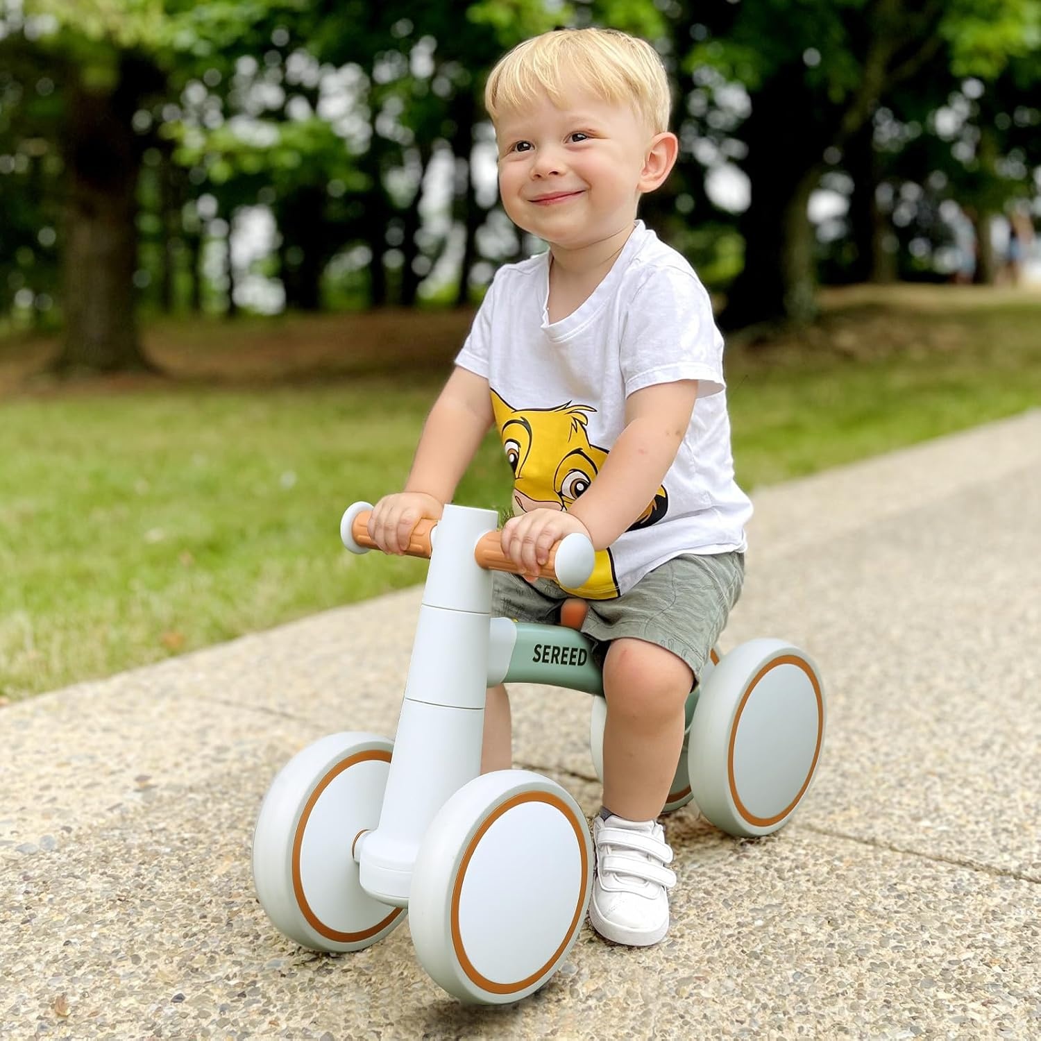image:imageSEREED Baby Balance Bike for 1 Year Old Boys Girls 1224 Month Toddler Balance Bike 4 Wheels Toddler First Bike First Birthday GiftsGreen