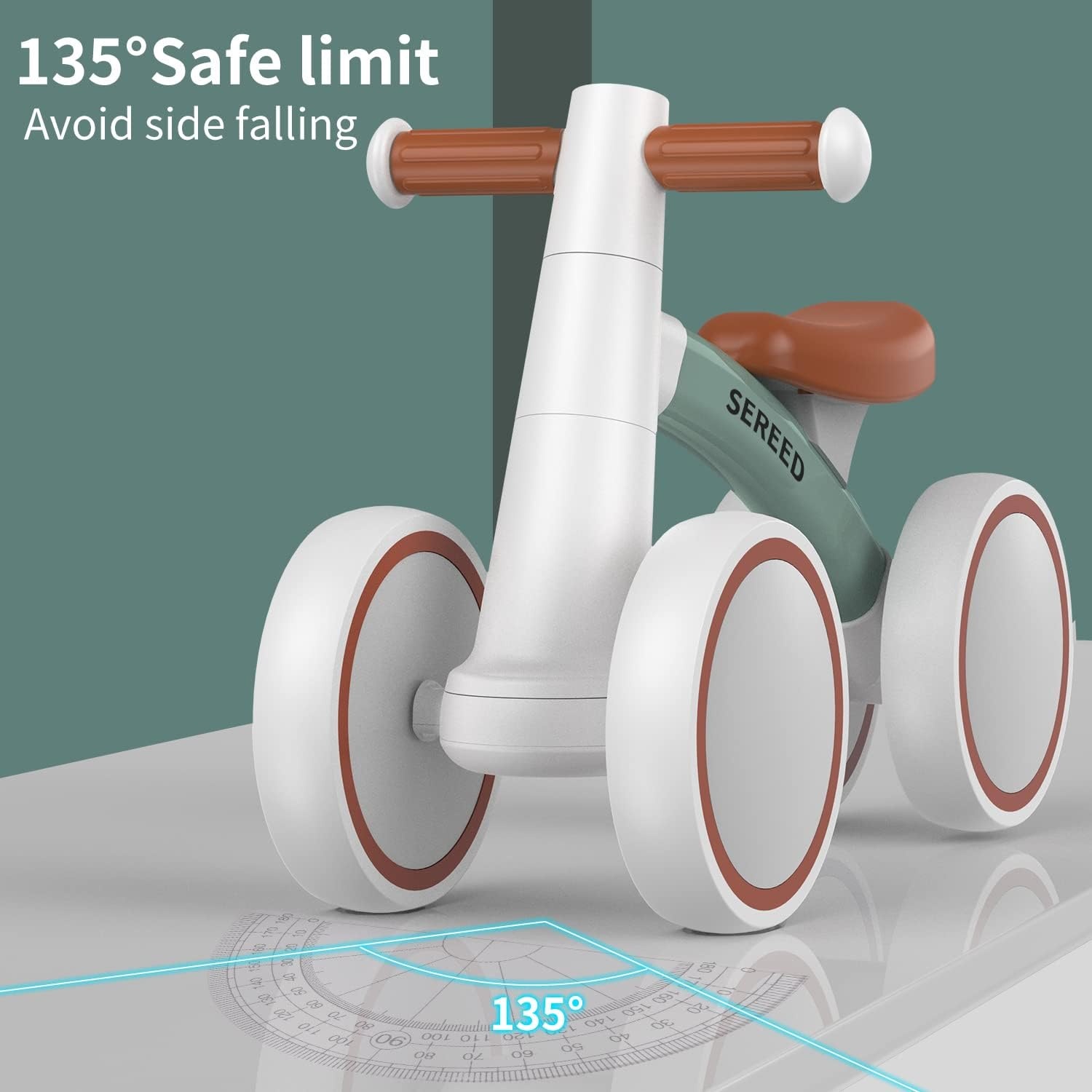 image:imageSEREED Baby Balance Bike for 1 Year Old Boys Girls 1224 Month Toddler Balance Bike 4 Wheels Toddler First Bike First Birthday GiftsGreen