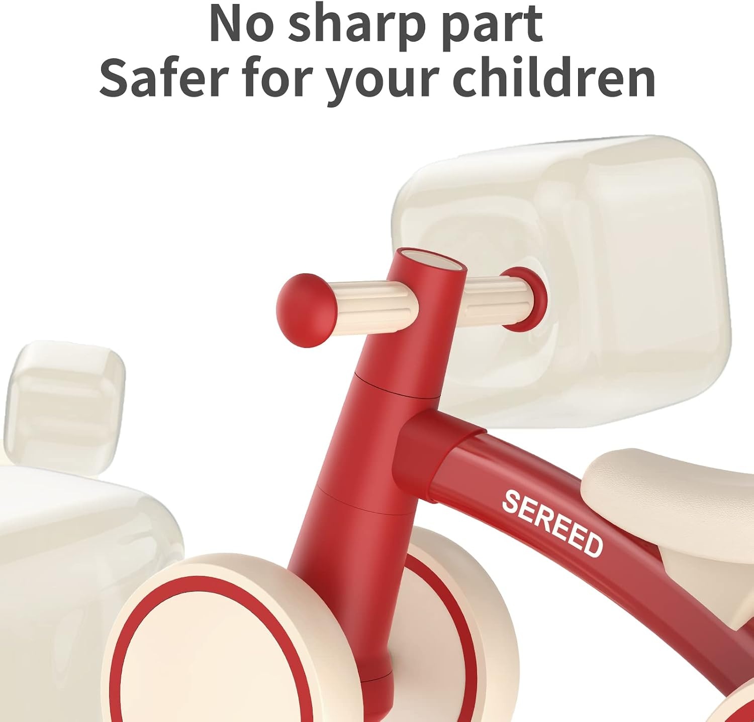 image:imageSEREED Baby Balance Bike for 1 Year Old Boys Girls 1224 Month Toddler Balance Bike 4 Wheels Toddler First Bike First Birthday GiftsRed