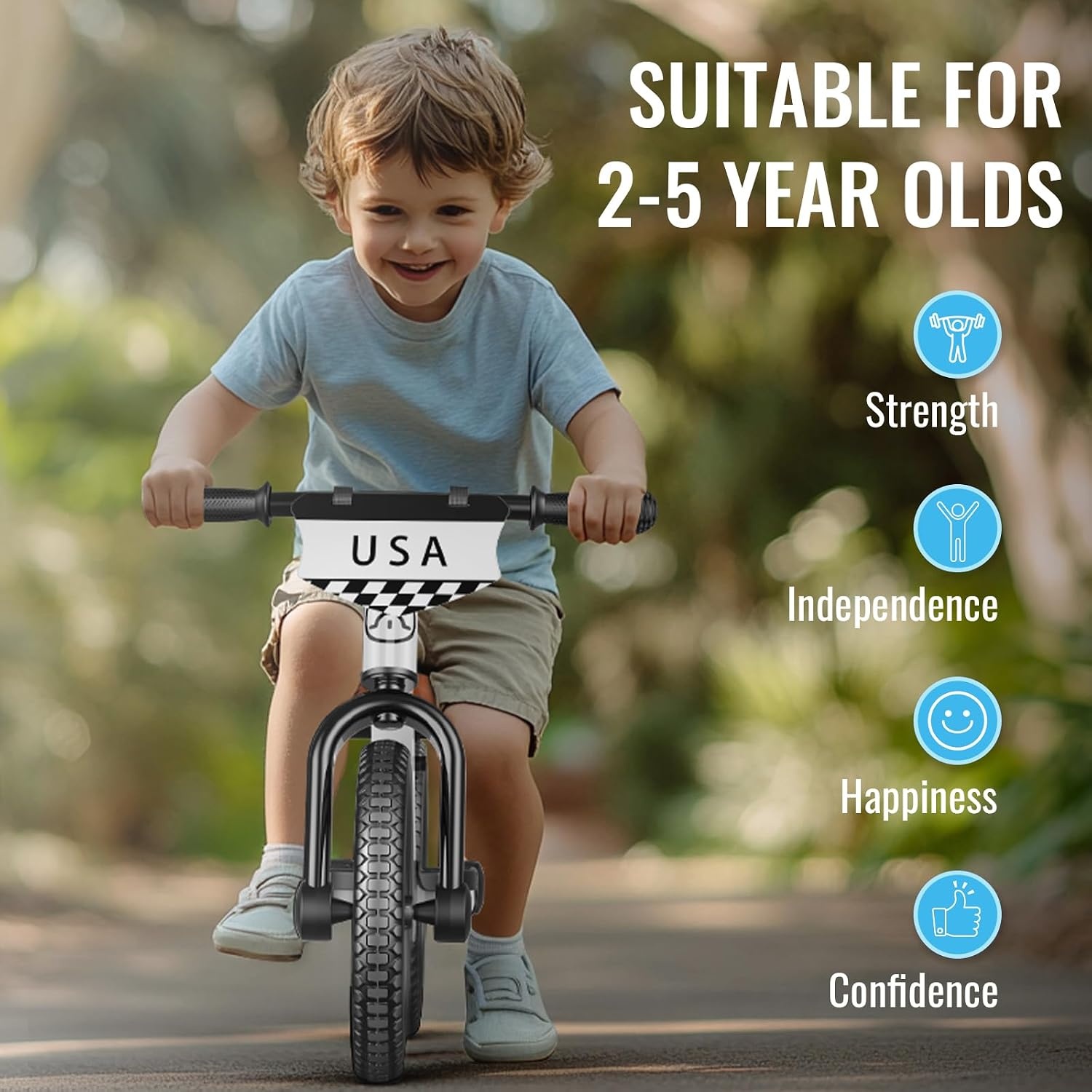 image:imageSEREED Toddler Balance Bike 2 Year Old No Pedal Kids Bicycle Toys for 25 Years Old ToolFree Adjustment Customize Plate with Stickers Gift for 23 Boys Girls Mint GreenWhite