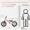 SEREED Toddler Balance Bike 2 Year Old, No Pedal Kids Toy Bike for 2-5 Years Old, Tool-Free Adjustment, Gift for 2-3 Girls, Customize Plate with 3pcs Stickers (Black)(Pink)