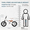SEREED Toddler Balance Bike 2 Year Old, No Pedal Kids Toy Bike for 2-5 Years Old, Tool-Free Adjustment, Gift for 2-3 Girls, Customize Plate with 3pcs Stickers (Black)(White)