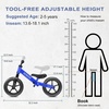 SEREED Toddler Balance Bike 2 Year Old, No Pedal Kids Toy Bike for 2-5 Years Old, Tool-Free Adjustment, Gift for 2-3 Girls, Customize Plate with 3pcs Stickers (Black)(Blue)