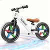 SEREED Toddler Balance Bike 2 Year Old, No Pedal Kids Bicycle Toys for 2-5 Years Old, Tool-Free Adjustment, Customize Plate with Stickers, Gift for 2-3 Boys Girls (Mint Green)(White Lighting)