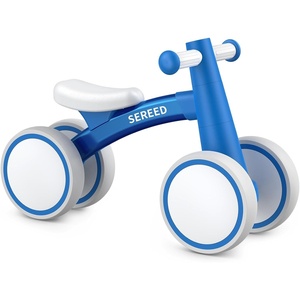 SEREED Baby Balance Bike for 1 Year Old Boys Girls 12-24 Month Toddler Balance Bike, 4 Wheels Toddler First Bike, First Birthday Gifts(Blue New)