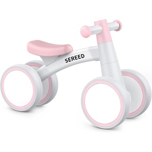 SEREED Baby Balance Bike for 1 Year Old Boys Girls 12-24 Month Toddler Balance Bike, 4 Wheels Toddler First Bike, First Birthday Gifts(Pink)