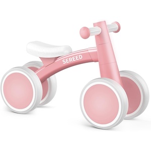 SEREED Baby Balance Bike for 1 Year Old Boys Girls 12-24 Month Toddler Balance Bike, 4 Wheels Toddler First Bike, First Birthday Gifts(Pink New)