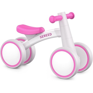 SEREED Baby Balance Bike for 1 Year Old Boys Girls 12-24 Month Toddler Balance Bike, 4 Wheels Toddler First Bike, First Birthday Gifts(Rose red)