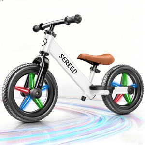 SEREED Toddler Balance Bike 2 Year Old, No Pedal Kids Bicycle Toys for 2-5 Years Old, Tool-Free Adjustment, Customize Plate with Stickers, Gift for 2-3 Boys Girls (Mint Green)(White Lighting)