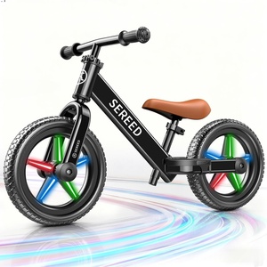 SEREED Toddler Balance Bike 2 Year Old, No Pedal Kids Bicycle Toys for 2-5 Years Old, Tool-Free Adjustment, Customize Plate with Stickers, Gift for 2-3 Boys Girls (Mint Green)(Black Lighting)