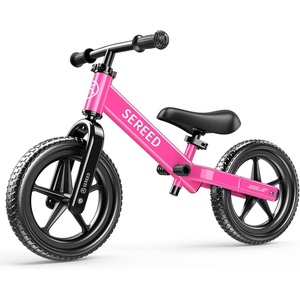 SEREED Toddler Balance Bike 2 Year Old, No Pedal Kids Toy Bike for 2-5 Years Old, Tool-Free Adjustment, Gift for 2-3 Girls, Customize Plate with 3pcs Stickers (Black)(Rose Pink)