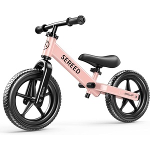 SEREED Toddler Balance Bike 2 Year Old, No Pedal Kids Toy Bike for 2-5 Years Old, Tool-Free Adjustment, Gift for 2-3 Girls, Customize Plate with 3pcs Stickers (Black)(Pink)
