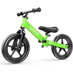 SEREED Toddler Balance Bike 2 Year Old, No Pedal Kids Toy Bike for 2-5 Years Old, Tool-Free Adjustment, Gift for 2-3 Girls, Customize Plate with 3pcs Stickers (Black)(Green)