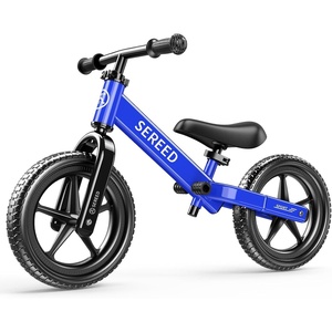 SEREED Toddler Balance Bike 2 Year Old, No Pedal Kids Toy Bike for 2-5 Years Old, Tool-Free Adjustment, Gift for 2-3 Girls, Customize Plate with 3pcs Stickers (Black)(Blue)