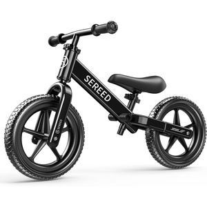 SEREED Toddler Balance Bike 2 Year Old, No Pedal Kids Toy Bike for 2-5 Years Old, Tool-Free Adjustment, Gift for 2-3 Girls, Customize Plate with 3pcs Stickers (Black)(Black)